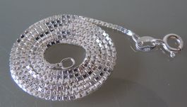 Rhodinierte Silber 925 Venezianer Halskette 45 cm / 1,25 mm