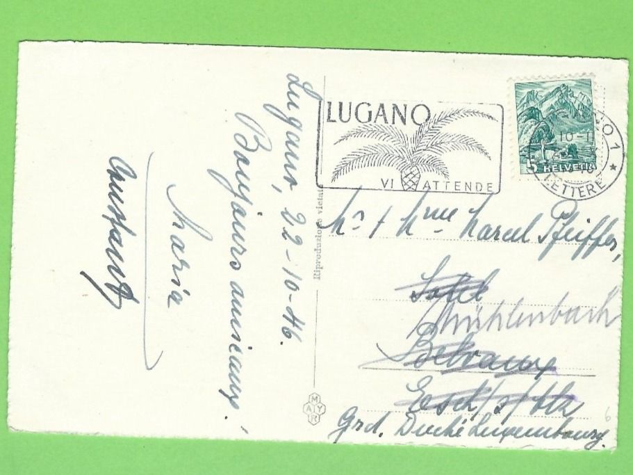 Cartoline postali: Lago di Lugano col Monte Bré – Usato da Zürich venduto da t24_de 1