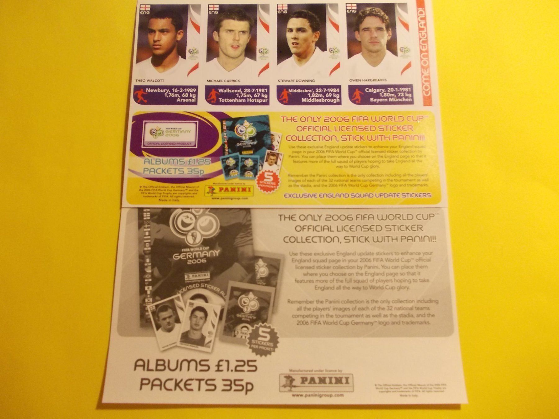 Panini Carte collezionabili: panini wm 2006 update england – Nuovo (secondo la descrizione) da Oberglatt ZH venduto da Paninitruhe 1