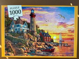 Puzzle 1000 Teile Lighthouse in the Sunset