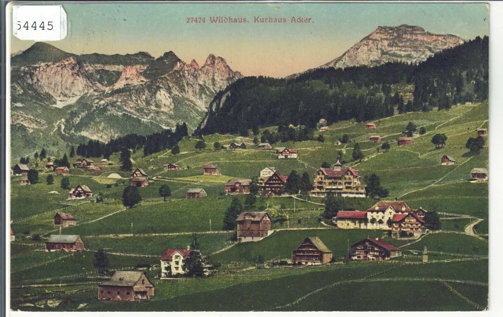 Cartoline postali: Wildhaus - Kurhaus Acker - Litho – Usato da Ettingen venduto da Kartenplanet