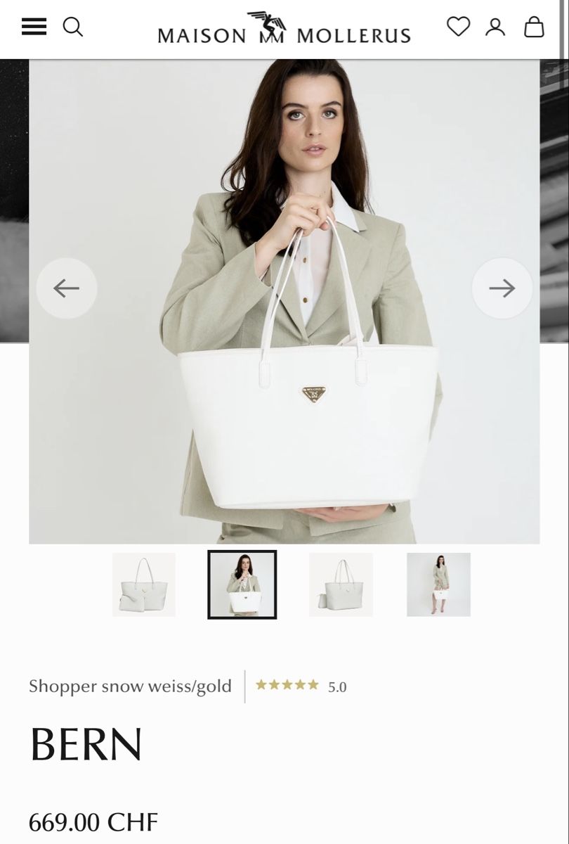 Maison Mollerus Taschen für Damen: Maison Mollerus Bern weiss/gold – Gebraucht aus Küssnacht am Rigi von majdaa 4