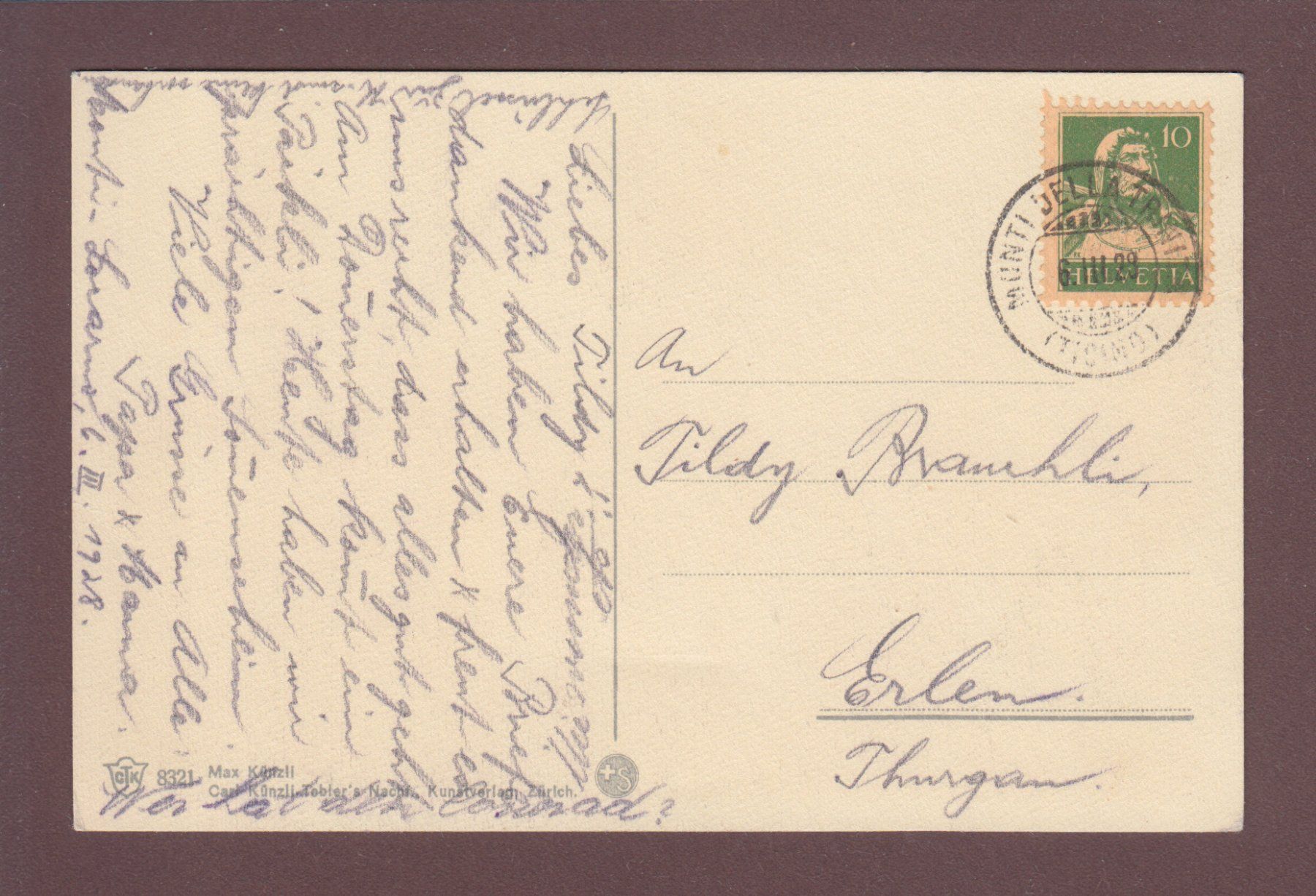 Cartoline postali: LOCARNO - Giardino pubblico - 1928 – Usato da Pully venduto da nicecards 1