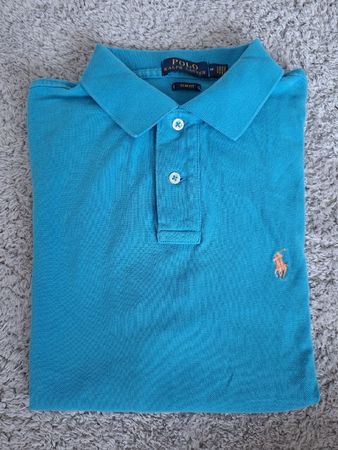 Polo Ralph Lauren bleu turquoise coupe slim taille M