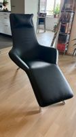 Relaxliege / Designer-Liege KAWOLA, Leder schwarz, neuwertig