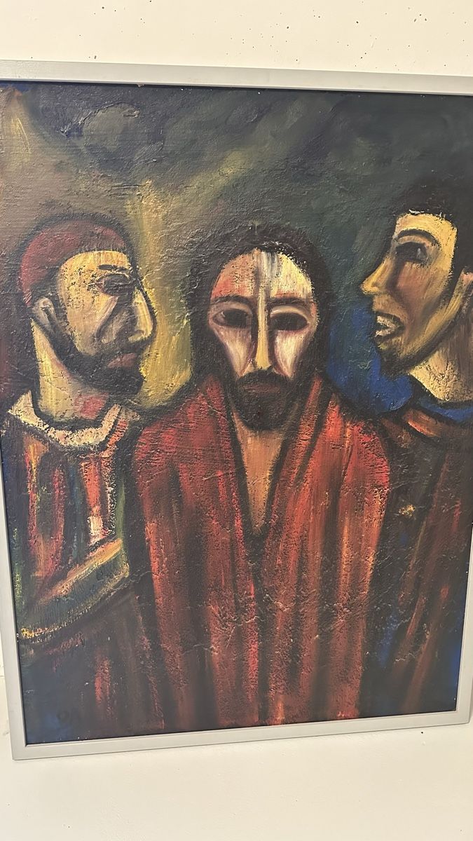 Dipinti: Oskar Althaus Christus mit Jüngern – Usato da Ettingen venduto da slg_4107 1