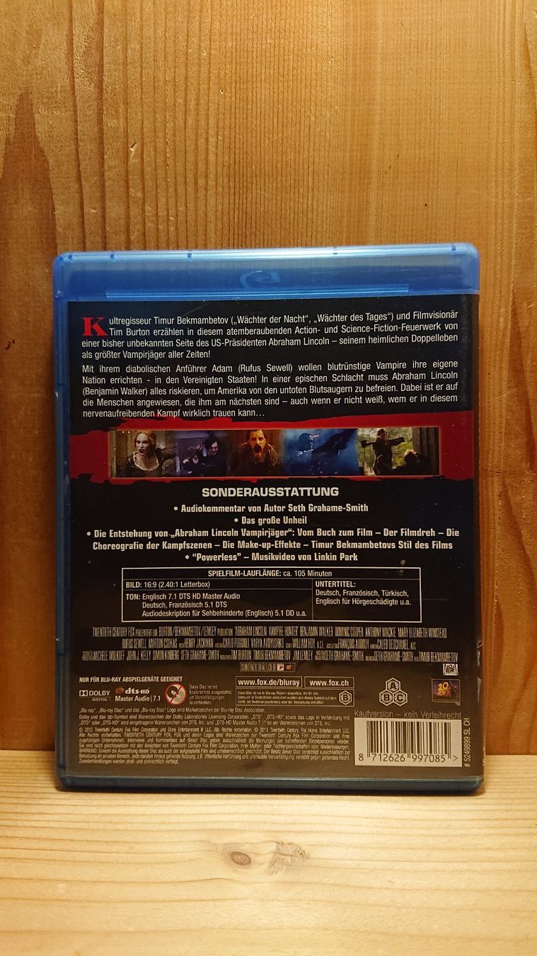 Tous les DVDs: ABRAHAM LINCOLN VAMPIRJÄGER Blu-Ray – D'occasion à Wilderswil par Exebub 1