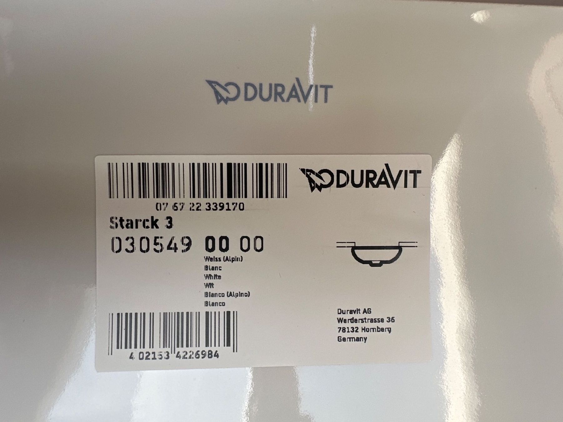 Duravit Lavabi & lavandini: Duravit Einbauwaschtisch #030549 – Nuovo e nell'imballaggio originale da Brügg BE venduto da TSP02 1