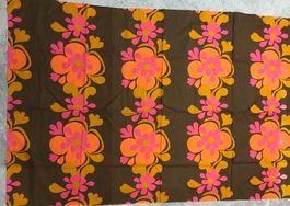 Vorhang Stoff 70er grosse Blume