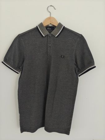Fred Perry Slim Fit Textured Grey Polo