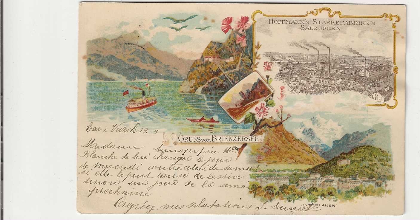 Cartoline postali: Brienzersee,  Litho, 1898 – Usato da Spiez venduto da Niesen20