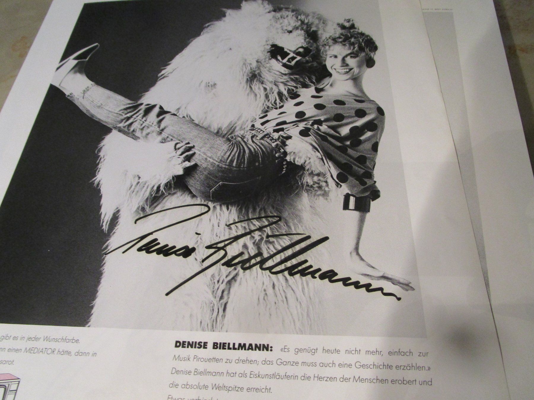 Autographes: AUTOGRAMM POSTER DENISE BIELLMANN EISKUNSTLAUF – D'occasion à GUTENSWIL par Alpina6
