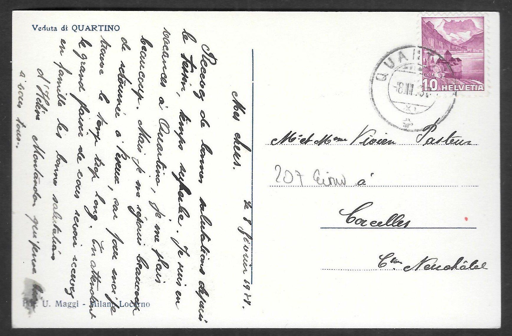Cartoline postali: Quartino Vista generale – Usato da Olten venduto da clotaldi 1