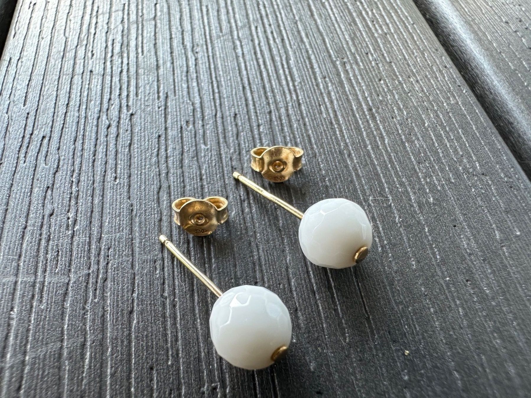 Orecchini pendenti & Orecchini a lobo: Ohrstecker Gold 750, Stein weiss – Usato da Winterthur venduto da AngiDi 2
