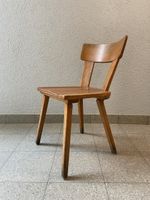Seltener Vintage Horgen Glarus Massivholz Stuhl -