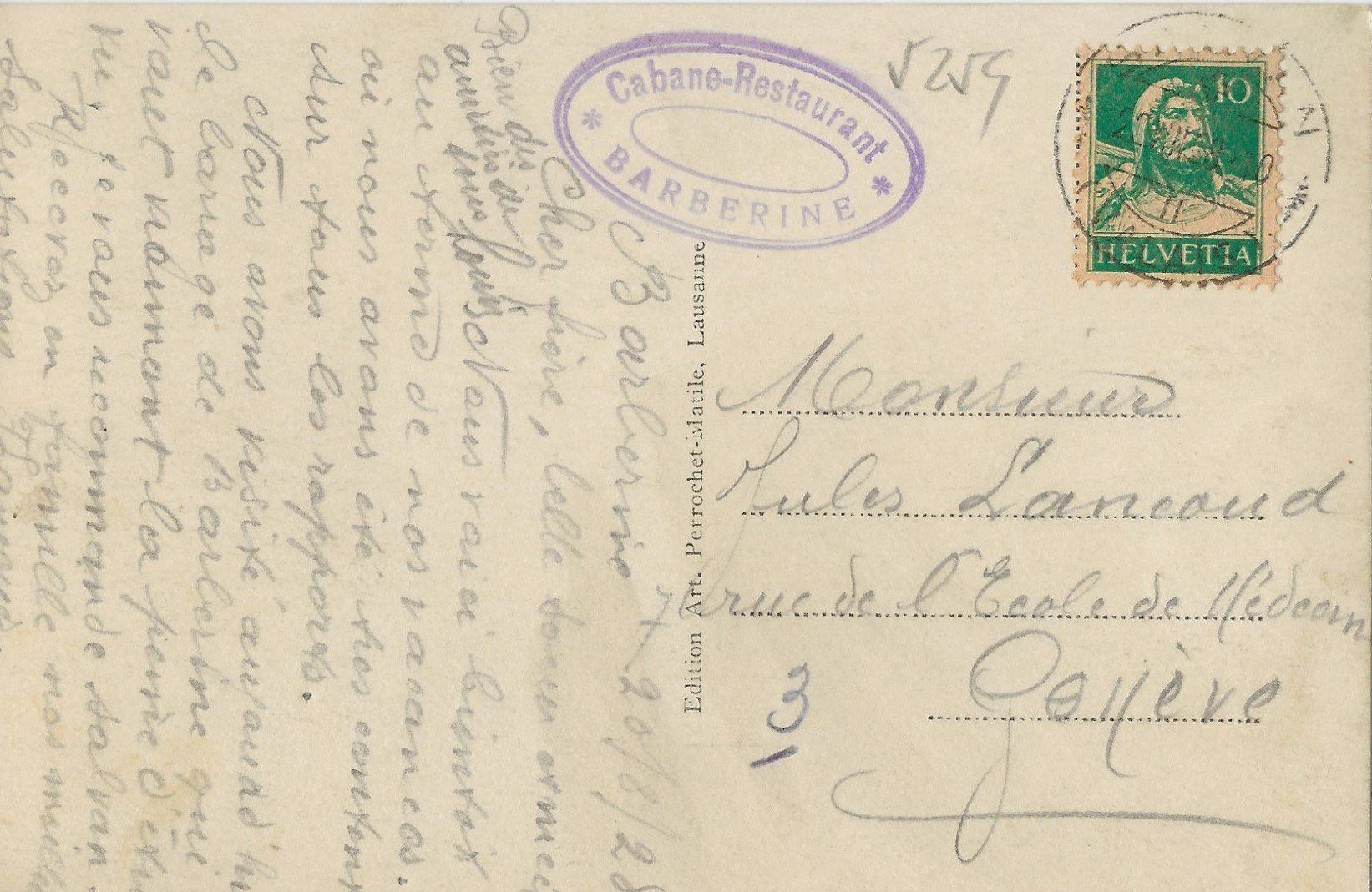Cartoline postali: Barberine, Cabane-Restaurant, 1928 – Usato da Frauenfeld venduto da Merk52 1