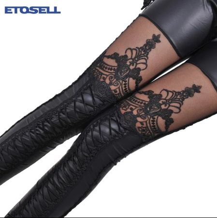 Geschnürte Gothic Leggins Gr S *neu*