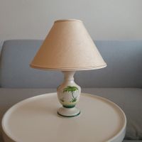 70er Jahren /Schweiz /Keramiklampe mit gemaltes Palmendekor