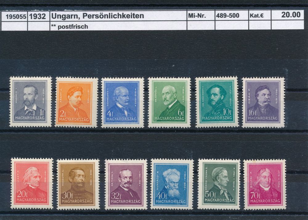 1932 Ungarn, Persönlichkeiten Kaufen auf Ricardo