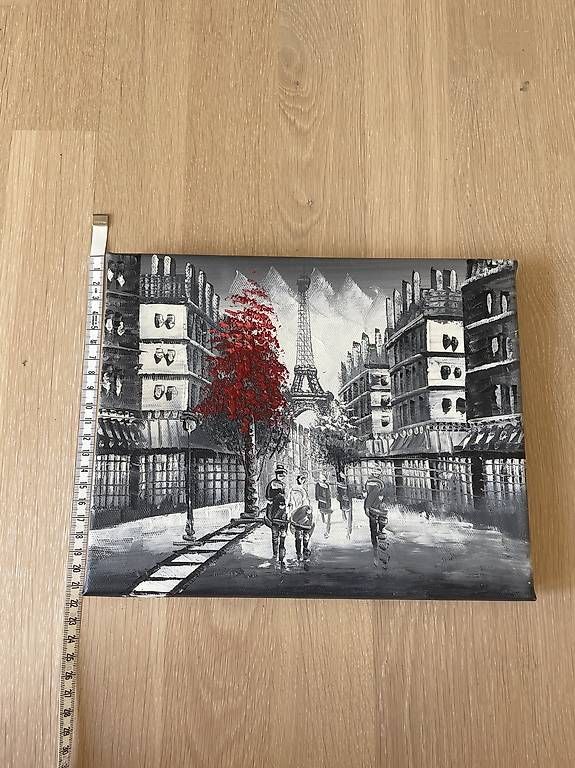Foto & Immagini: Paris Gemälde schwarz/weiss mit rotem Baum als Eyecatcher – Usato da Zürich venduto da Camiro6 1