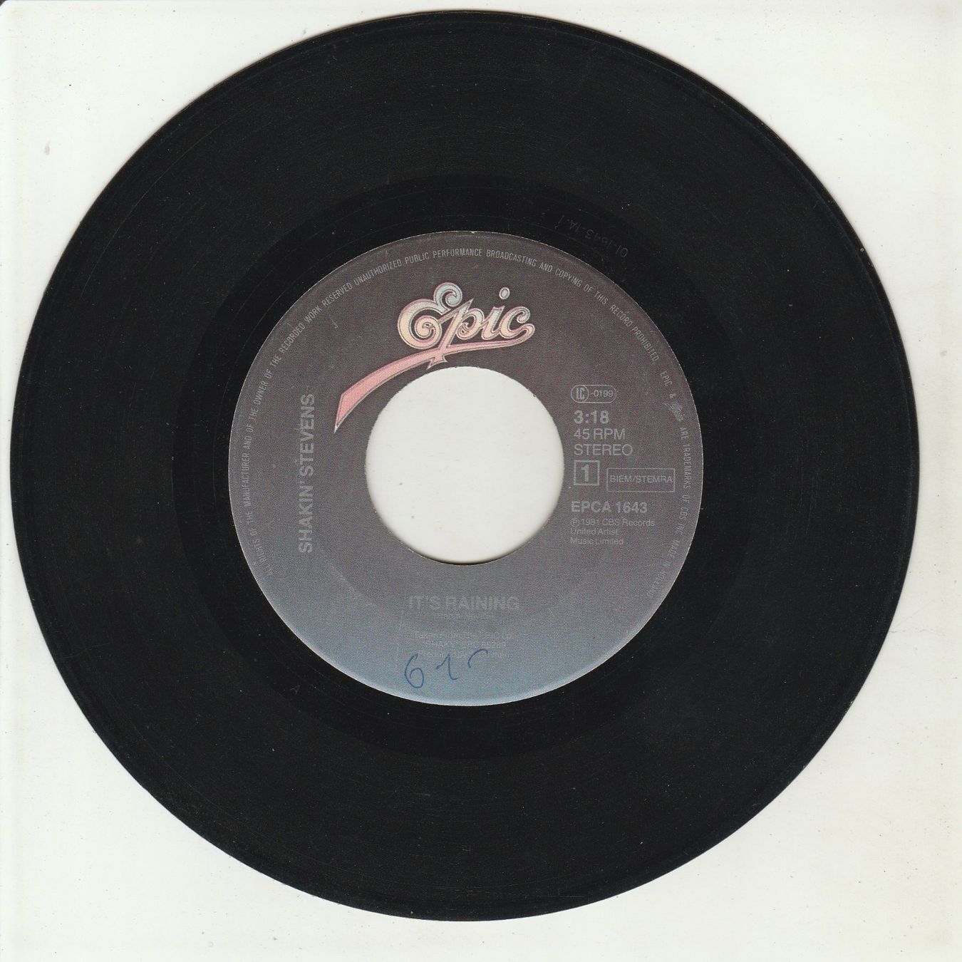 Schallplatten: Shakin' Stevens - It's raining 7" Vinyl 1981 – Gebraucht aus Tübach von JamesStone 2