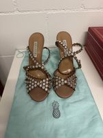 Aquazzura Sandalen, Gr. 38.5, nude, Top Zustand für Party!