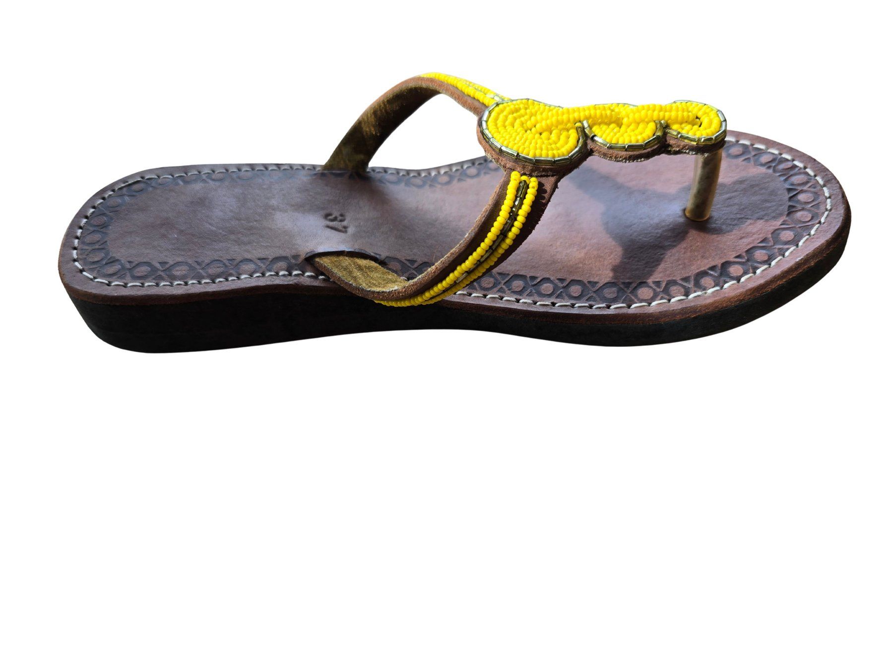 Scarpe da donna: Handgemachte Leder-Sandalen - Gelb 37 – Nuovo e nell'imballaggio originale da Brione s. Minusio venduto da Littleninja 2