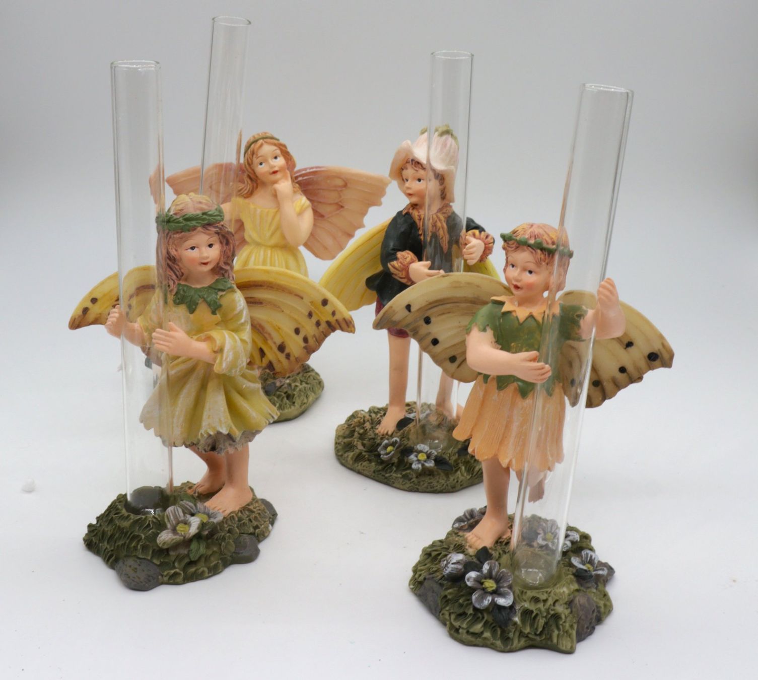 Figurines: Elfenfiguren mit Glas für Blumen – D'occasion à Volketswil par brockipfannenstil