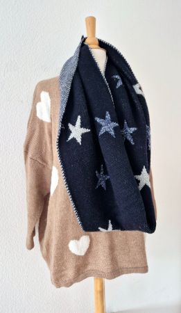 LOOP SCHAL STERNE WINTER , TOP ZU LIEBLINGSSTÜCK PULLOVER