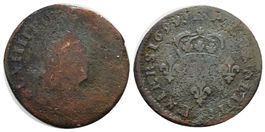F  Louis XIV 4 Deniers 1699   /3670