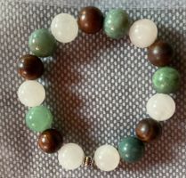 MK Natural Green Rose Quartz Beads Bracelet Armband 🩵