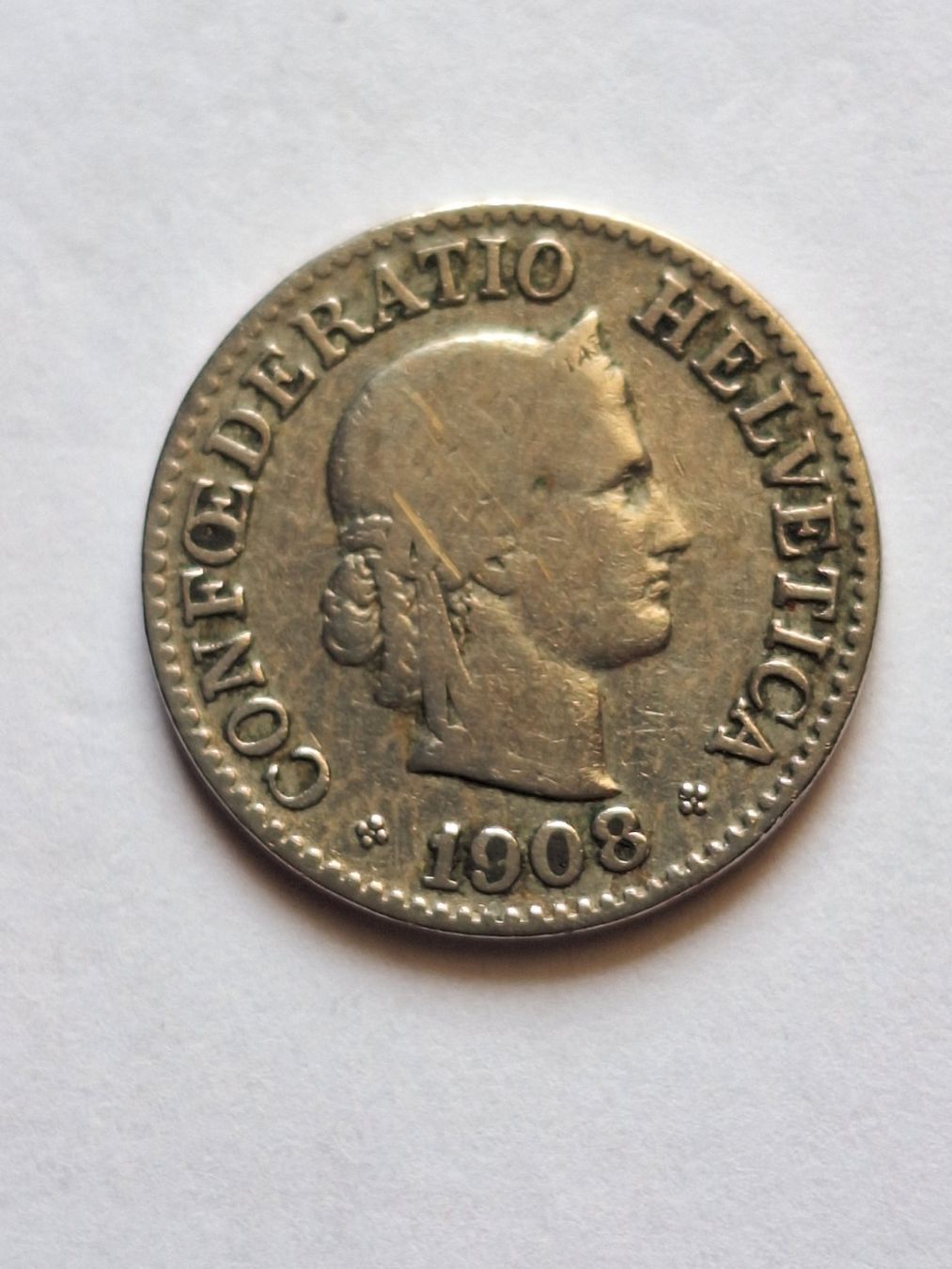 Alle Münzen: 10cts 1908 – Gebraucht aus Couvet von zeze03