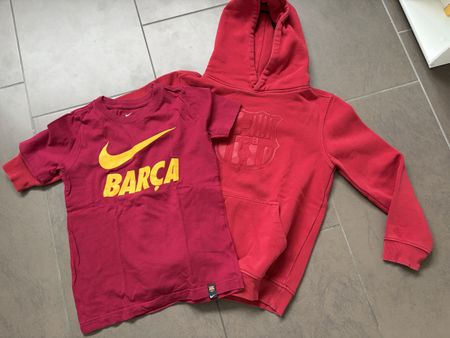 FC Barcelona Set, Shirt Nike, Hoody, Gr. 122-128, Top Zustan