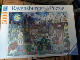 Ravensburger Puzzle, 5000 Teile, Winterdorf, komplett!