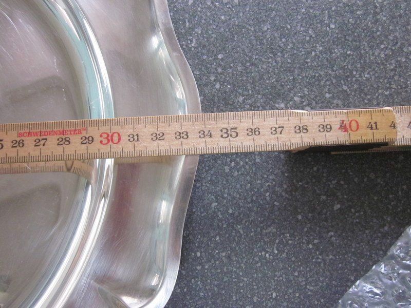 Plateaux: Grosse runde Platte, Tablett, Schale versilbert – D'occasion à Bischofszell par Pfau0 6