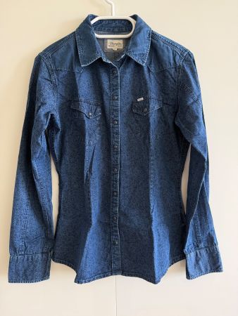 WRANGLER Chemise en jean à délicat motif floral, taille S