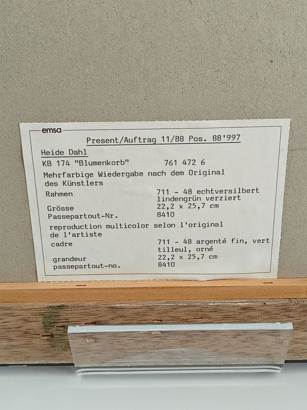 Foto & Immagini: Kunstdruck Blumenkorb - Heide Dahl - Rahmen versilbert – Usato da Birr venduto da DisDas 3