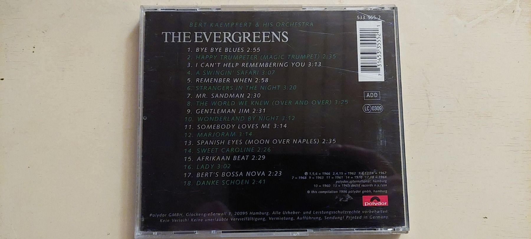 CDs: THE EVERGREENS BERT KAEMPFERT AND HIS ORCHESTRA – Gebraucht aus Kallnach von  1