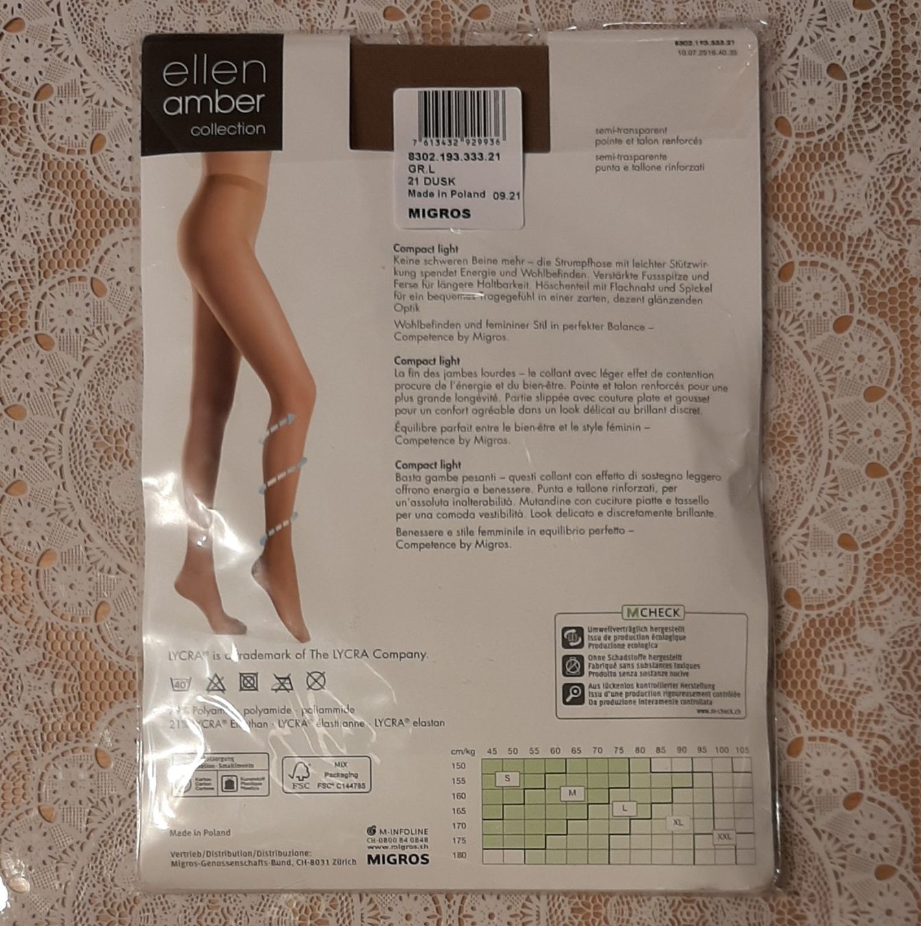 Ellen Amber Strümpfe & Strumpfhosen: Ellen Amber Compact Light Strumpfhose 40den Gr.L Dusk – Neu und originalverpackt aus Amriswil von Celini3 1