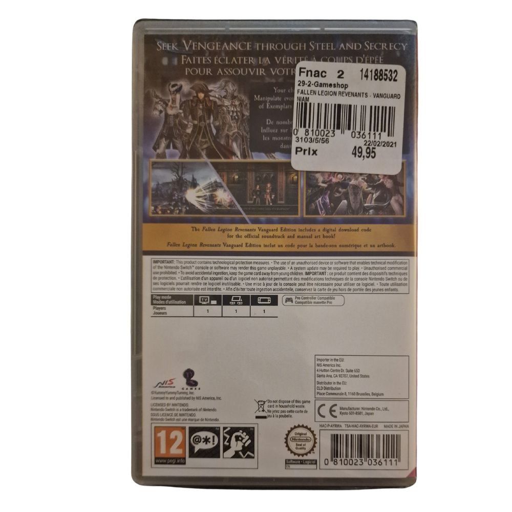 Giochi: Fallen Legion Revenants Vanguard Edition Nintendo Switch New – Nuovo e nell'imballaggio originale da Genève venduto da Cardtreasure 1