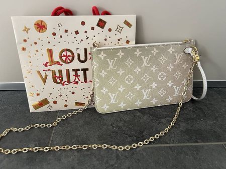 Neue Louis Vuitton Pochette Clutch Neverfull sunset khaki