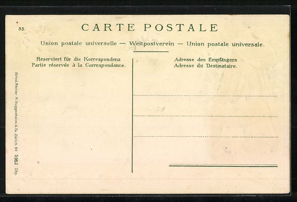 Cartoline postali: Passepartout-Lithographie Geneve, Partie – Usato da Berlin venduto da bartko-reher 1