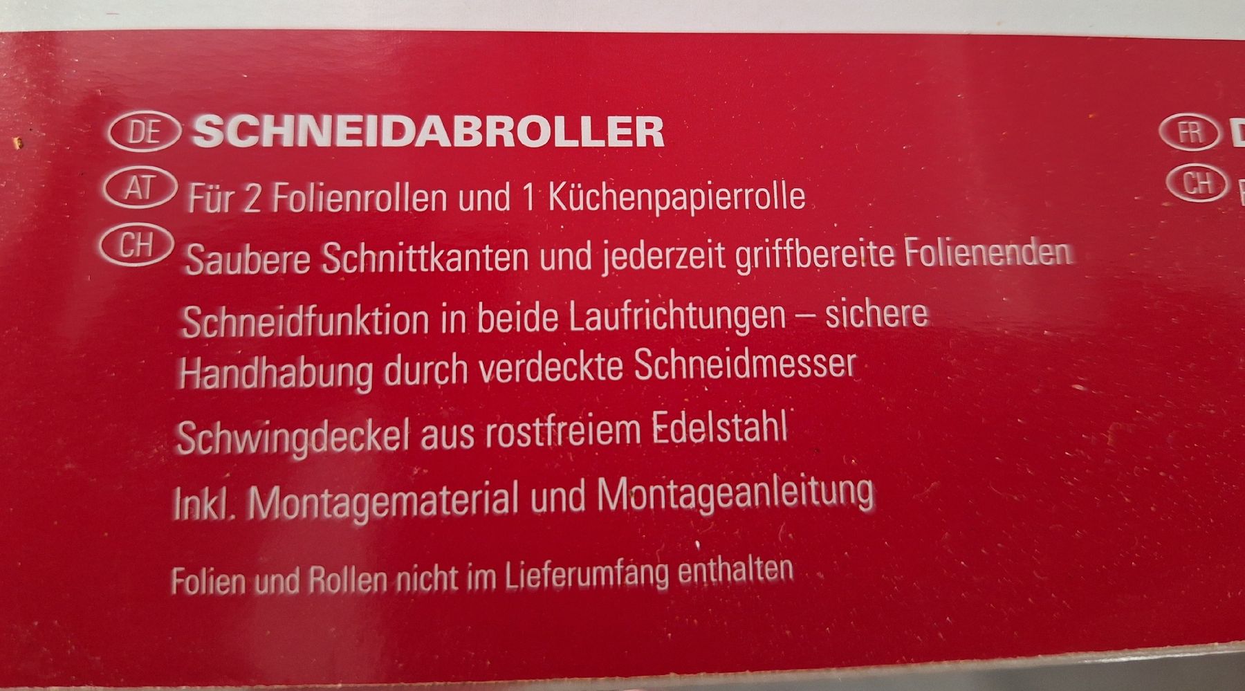Küchengeräte: Schneidabroller, orginalverp. – Neu (gemäss Beschreibung) aus Vilters von Fleiflomi 2