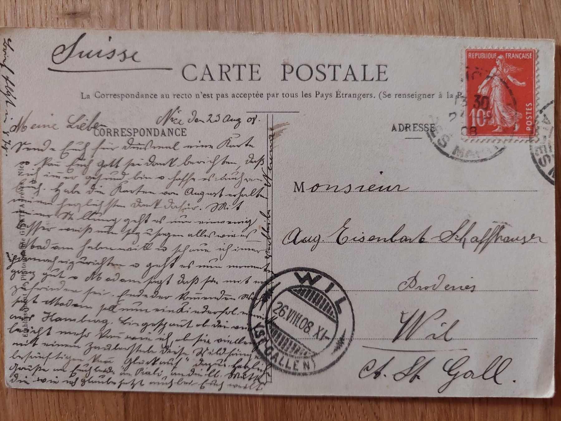 Cartoline postali: Ansichtskarte Nizza von 1908 – Usato da Elsau venduto da isidobrany09 1