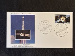 Premier Jour d'Emission TELECOM 1 Ariane Paris 1984
