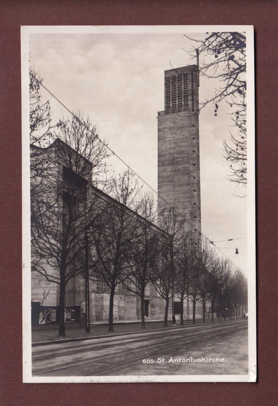 Ansichtskarten: BASEL - St. Antoniuskirche - 1929 – Gebraucht aus Pully von nicecards-shop