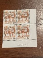 Schweiz Helvetia Briefmarke 20 Rappen Viererblock A23043