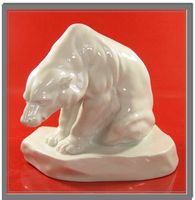Grosser Eisbär Herend / Ungarn 1927 alte Porzellanfigur