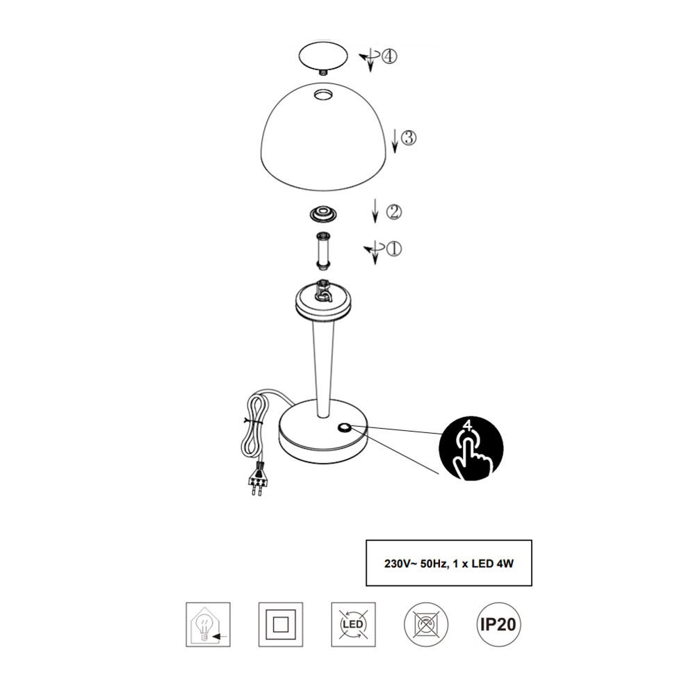 Lampade: LED Tischleuchte. Messing, 28 cm Höhe – Nuovo (secondo la descrizione) da Kreuzlingen venduto da Smart-Light 3