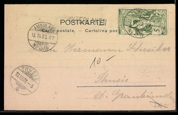 Ansichtskarten: AK Interlaken, Höhe Promenade, 1900 – Gebraucht aus Berlin von bartko-reher 1